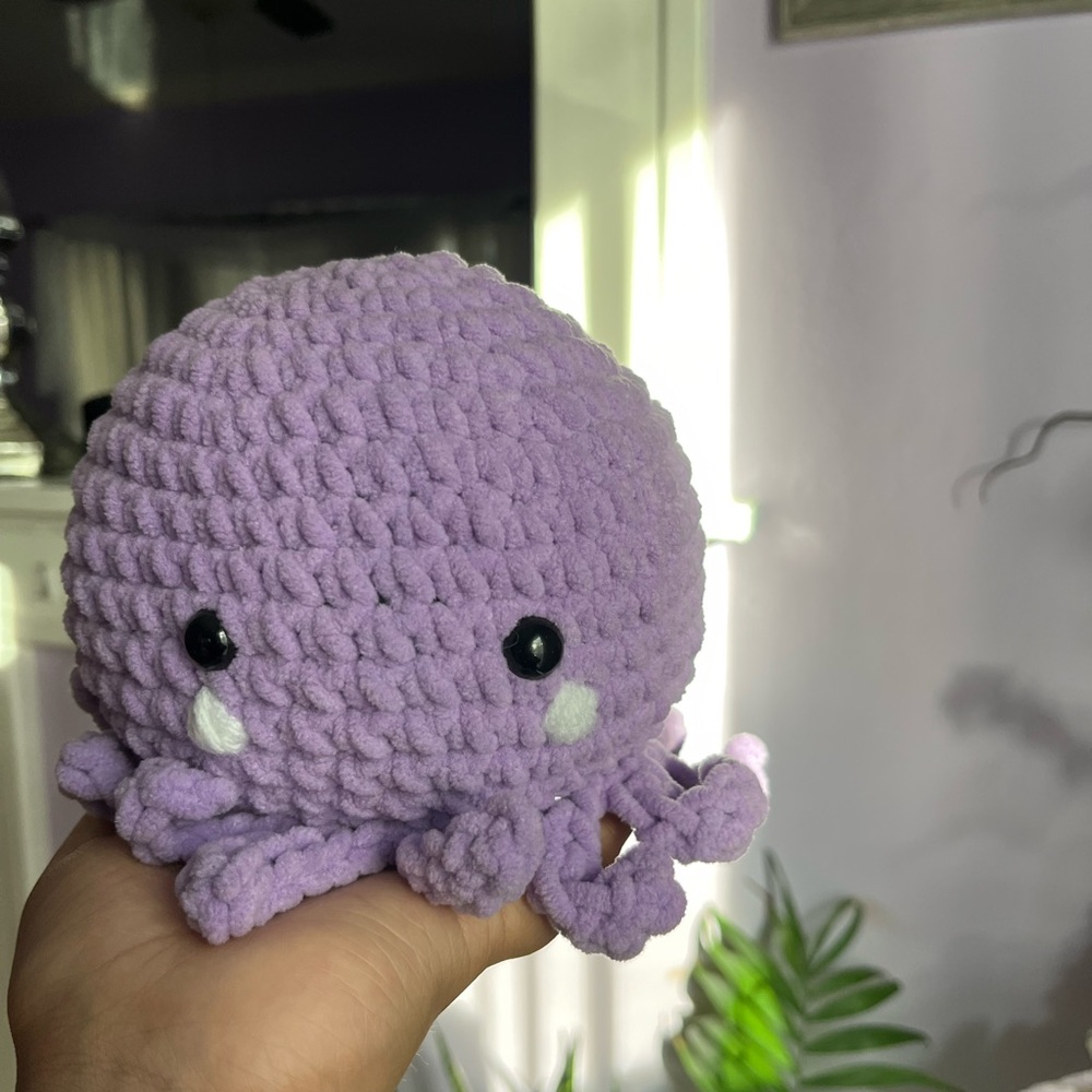 Handmade Purple Crochet Octopus Plush
